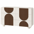 Sideboard – 121 × 41 × 71 cm, mit Schubladen, aus Massivholz und MDF, für Küche, Wohnzimmer und Flur