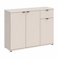 Sideboard – 119,8 cm, minimalistischer Stil, mit Schubladen, mit mehreren Türen, aus Holzwerkstoff, Beige, für Schlafzimmer