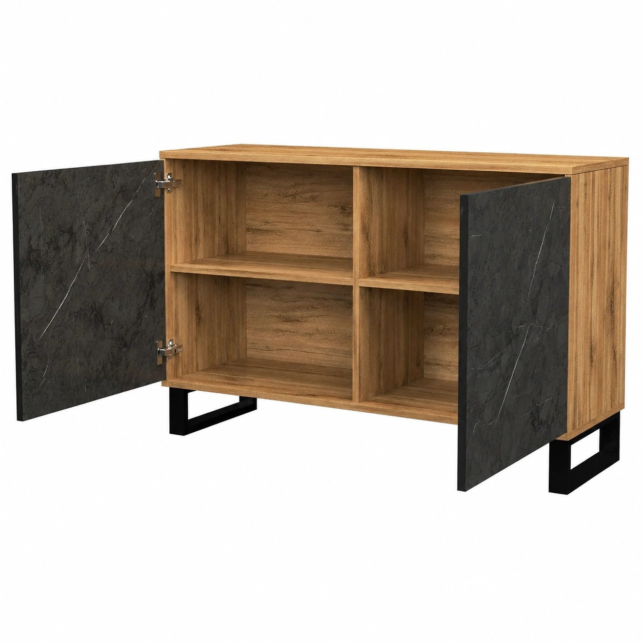 Kommode – 120 cm, Industriestil, aus Eichenholz, Artisan-Eiche, für Schlafzimmer