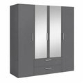 Kleiderschrank – 200 × 200 × 60 cm, Grau