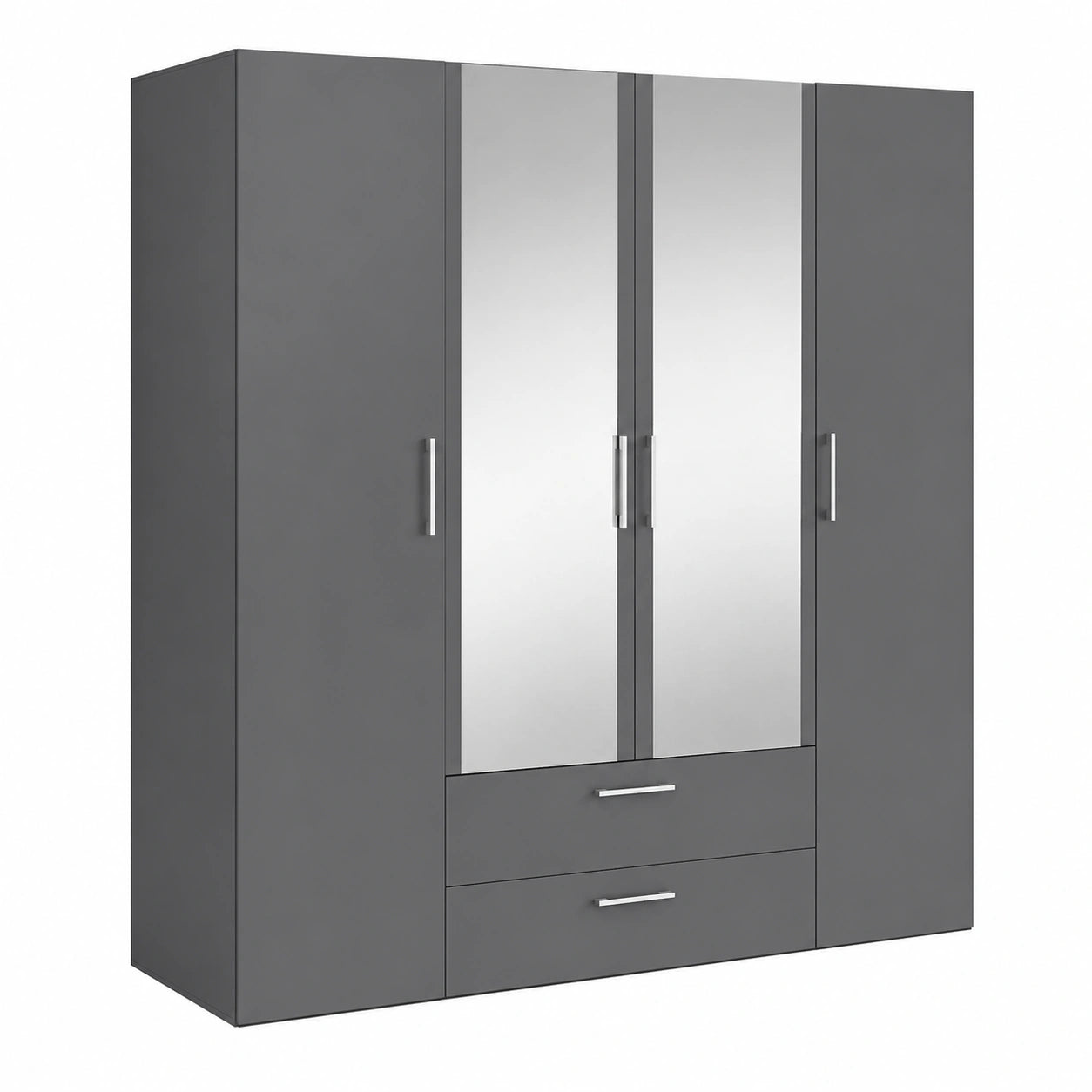 Kleiderschrank – 200 × 200 × 60 cm, Grau