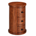 Sideboard – Ø 35 cm, runde Form, mit Schubladen, aus Massivholz, Braun