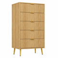 Kommode – 60 × 40 × 112 cm, mit Schubladen, aus Eichenholz, für Wohnzimmer, Schlafzimmer und Büro