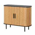 Kommode – 100 × 40 × 80 cm, aus Bambus, Schwarz und Naturfarben