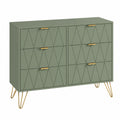 Kommode – 100 × 34 × 73 cm, mit Stauraum, Grün, für Wohnzimmer und Schlafzimmer