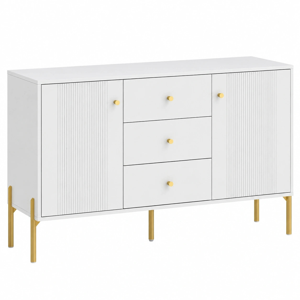 Sideboard – 120 × 39,1 × 76 cm, moderner Stil, mit Schubladen, mit mehreren Türen, für Küche, Wohnzimmer und Schlafzimmer