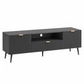 Schrank – 160 × 40 × 51 cm, mit Schubladen, mit mehreren Türen, Schwarz