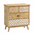 Kommode – 65 × 55,5 × 30 cm, mit Schubladen, aus Leinen und Holz, für Schlafzimmer und Badezimmer