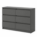 Kommode – 95 cm, mit Schubladen, aus Holz, Anthrazit, für Wohnzimmer, Schlafzimmer und Büro